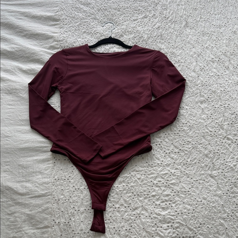 Ardene Burgundy Long Sleeve Bodysuit